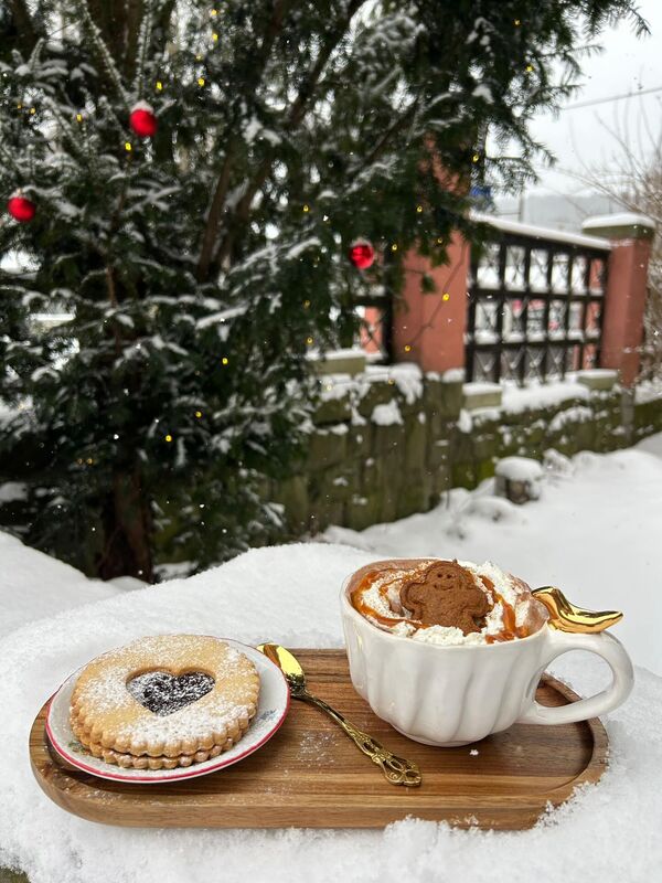 Horká čokoláda v zimě